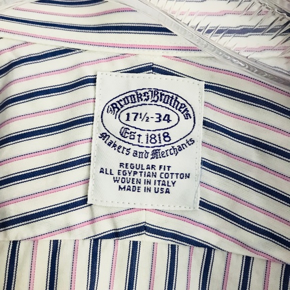 BROOKS BROTHERS LONG SLEEVE DRESS SHIRT 17.5 34 - Picture 2 of 7